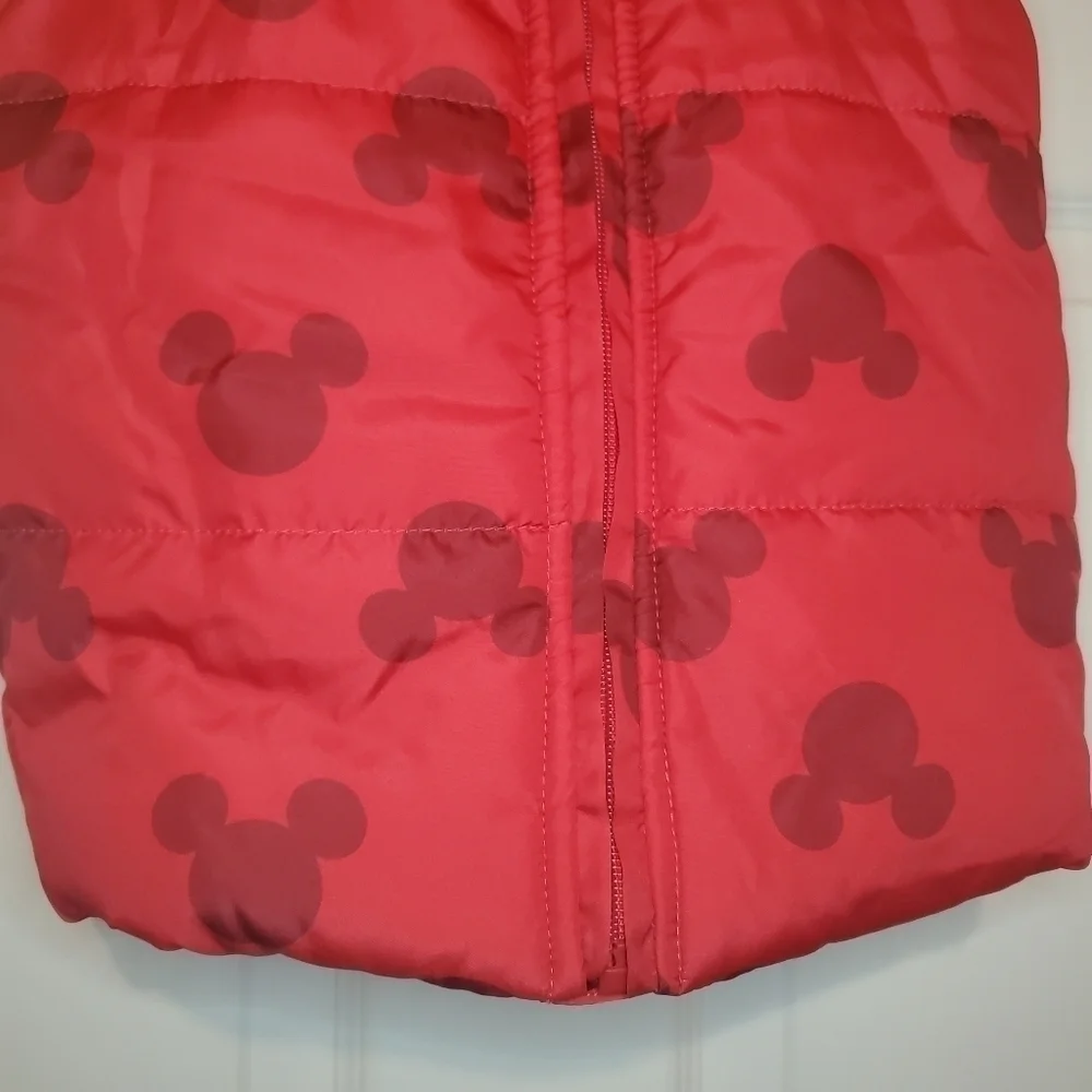 MINNIE MOUSE Red Hood with Ears and Bow Zip up Vest - 4T